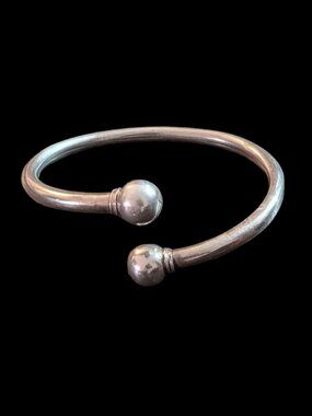 925 Sterling Silver Hollow Tube Twisted Bangle Size 6.5" Bracelet